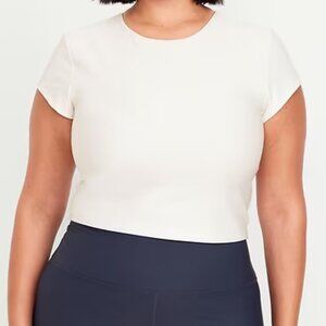 XL Old Navy PowerSoft Support Crop Top Magnolia White